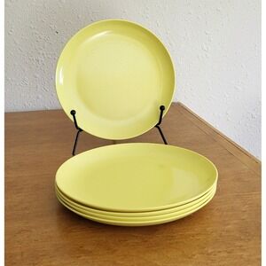 Set of 5 Vintage Melamine Melmac Air Flite Saucer Dessert Plates Yellow 6"
